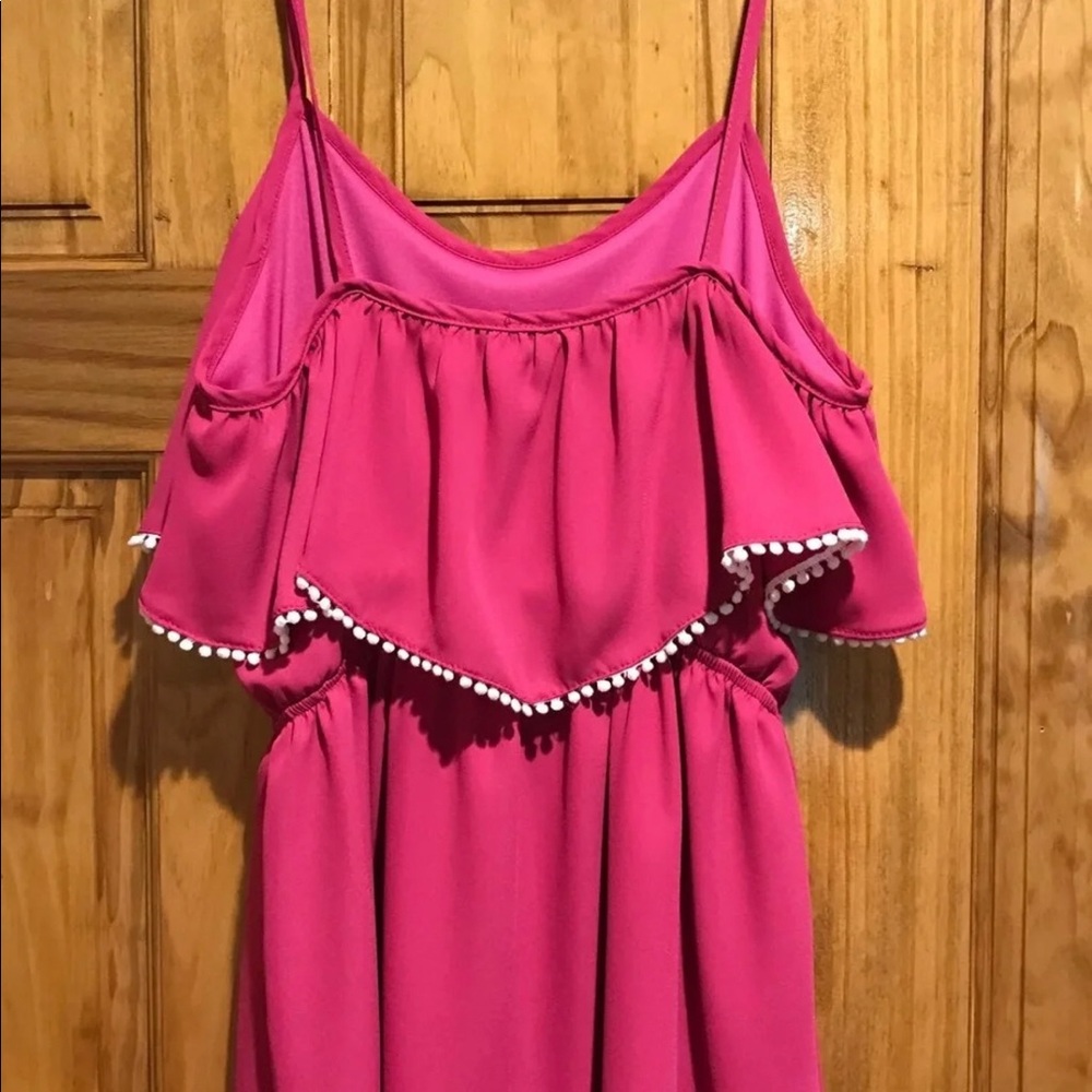 Magenta Mini Dress Sz 8 - 10 Medium NWT 
w/White Cotton Ball Tassels - Picture 10 of 16